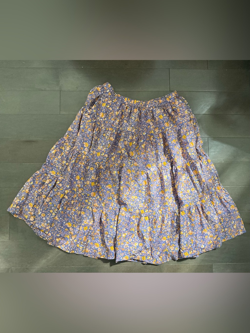 J. Crew floral tiered midi skirt XL